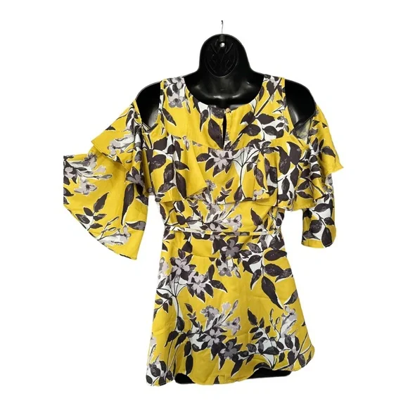 A Pea in the Pod Maternity Cold Shoulder Flare Sleeve Pullover Blouse Size Med - Picture 7 of 11